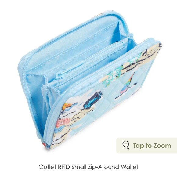 Vera Bradley Beach Treasures Small Zip Around Wallet NWT - Picture 2 of 5